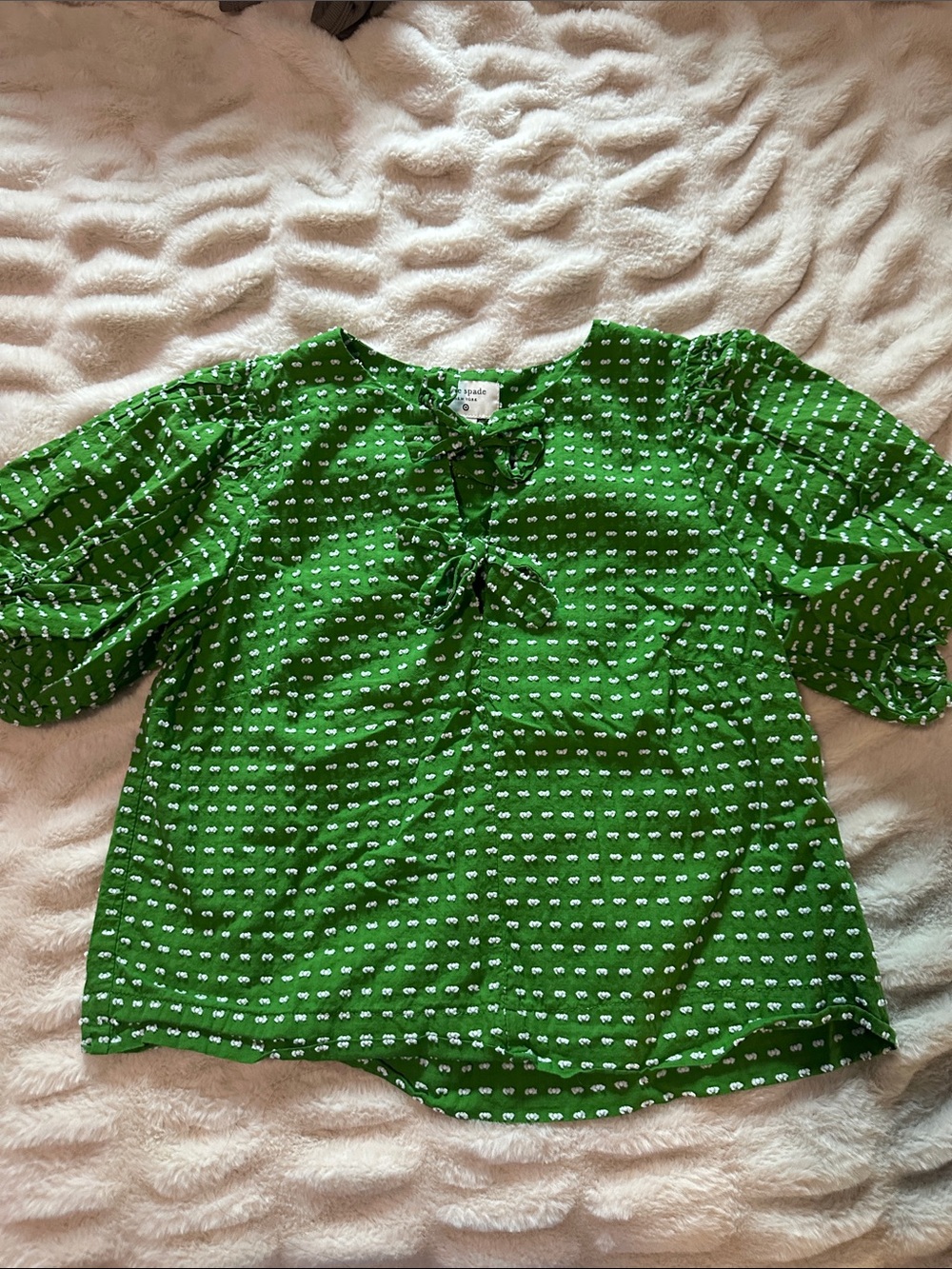 Kate Spade Green Women’s Tie-Neck Blouse XS - Picture 7 of 7